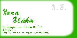 nora blahm business card